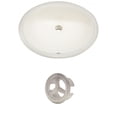 thumbnail image 1 of 19.75-in. W Oval Bathroom Undermount Sink Set In Biscuit - Brushed Nickel Hardware AI-20400, 1 of 6