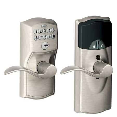 Schlage Z-Wave Home Keypad Lever, Satin Nickel, FE599NX CAM 619 ACC 619, Works with Alexa via (Best Products That Work With Alexa)