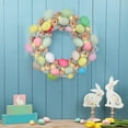 thumbnail image 6 of Luxcidy 1PCS Easter Eggs Wreath Spring Plaid Floral Decoration For Door Indoor Outdoor Farmhouse Style Colorful Festive Holiday Welcome Decor(A), 6 of 7