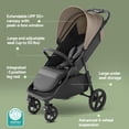 thumbnail image 4 of Mompush Nova Baby Stroller, Spacious Seat, Extra-Large UPF 50+ Canopy, Khaki, 22LB, Unisex, 4 of 9