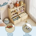 thumbnail image 6 of Toy Storage Organizers with Movable Drawers,Kids Toy Storage with Hidden Wheels,Toy Chest Storage with 5 Open Cubbies,Kids Bookshelf/Toy Storage Shelf for Girls,Boys, 6 of 11