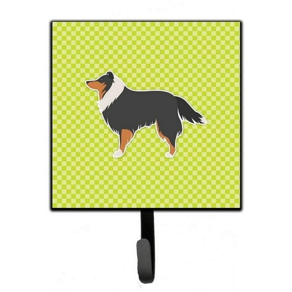 Carolines Treasures BB3830SH4 Sheltie & Shetland Sheepdog Checkerboard Green Leash or Key Holder