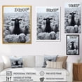 thumbnail image 4 of Designart "Black and White Solitary Goat" Animals Framed Wall Art - Traditional Grey Goat Hallway Framed Wall Art Decor, 4 of 6
