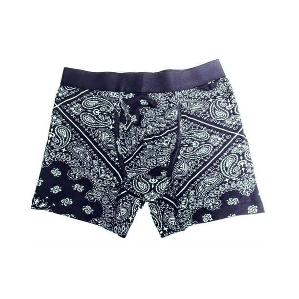 Fun Boxers Fun Boxers Mens Boxer Shorts Novelty Cotton Briefs Fun Bottoms, Bandana Navy, Size