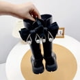 thumbnail image 4 of LYHao Stylish Girls Long Boots Classic British Design With Bow Detail Soft Sole Comfortable Riding Boots For Toddler And Big Kids Casual Winter Footwear ,Girls Boots Sizes 9.5 Black(3.5-4 Years), 4 of 4