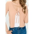 thumbnail image 5 of MOA COLLECTION Women's Long Sleeve Deep V Neck Open Front Tie Up Crop Rib Knit Cardigan, 5 of 6