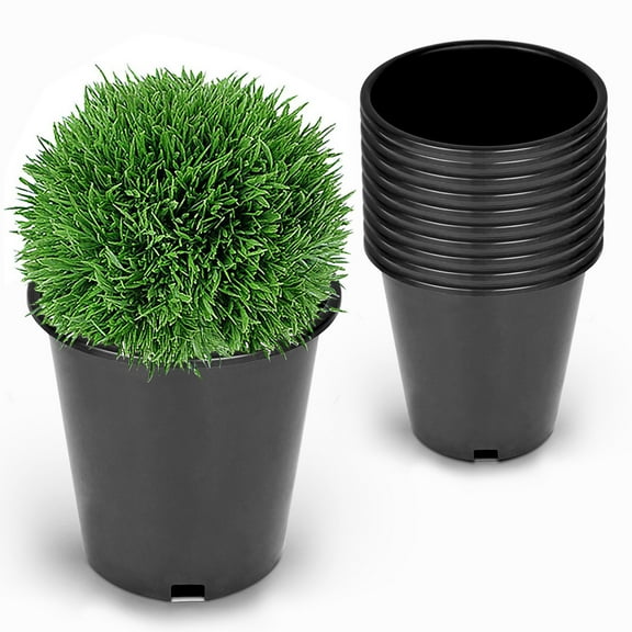 netuera Premium Black Plastic Nursery Plant Container Garden Planter Pots