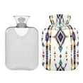 thumbnail image 2 of 2L Hot Water Bottle with Soft Velvet Cover PVC Hot Water Bag for Pain Relief Long-Lasting Warmth Artistic Stripes Pattern, 2 of 8
