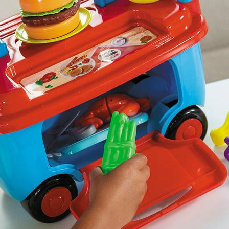 16 1/2" Plastic Fast Food Cart Play Set - 18 Pieces