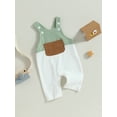 thumbnail image 3 of Biekopu Toddler Baby Bib Pants Trousers, Patchwork Sleeveless Square Neck Overalls Suspender Pants for Boys Girls, 3 of 8