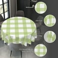 thumbnail image 5 of Gingham Buffalo Check Green And White Plaid Farm Waterproof Picnic Patio Party Round Table Cloth Cover Decorations Fabric 60 Inch Circular Tablecloth For 20-47 Inch Home Dining Room Kitchen Decor, 5 of 6