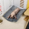 thumbnail image 3 of Bunny Bed for Rabbit Cage - Thickened Soft Prevent Sore Hocks Plush Mat with Cotton Lounger Pillows, Small Animal Flop Mat for Hutch Sleeping Indoor, Gray, 3 of 4