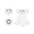 thumbnail image 3 of INSPIRE CHIC Women's Bow Brooch Solid Color Pre-Tied Ribbon Faux Rhinestone Elegant Bow Ties White, 3 of 4