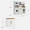 thumbnail image 2 of Best Choice Products Deluxe Wooden Pretend Play Kitchen with Island and Espresso Machine - Chalk White, 2 of 9