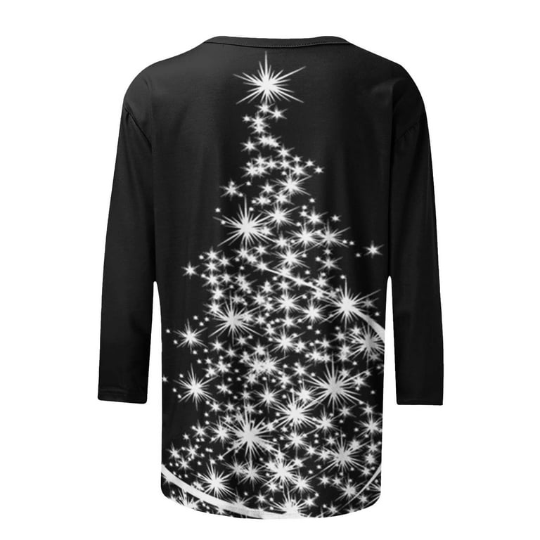   Warehouse Sale Clearance Womens Christmas Tops Fashion  3/4 Sleeve Crewneck Xmas Tree Graphic Blouses Casual Pullover Christmas  Shirt for Women Long Sleeve Graphic tees for Women White S : Clothing