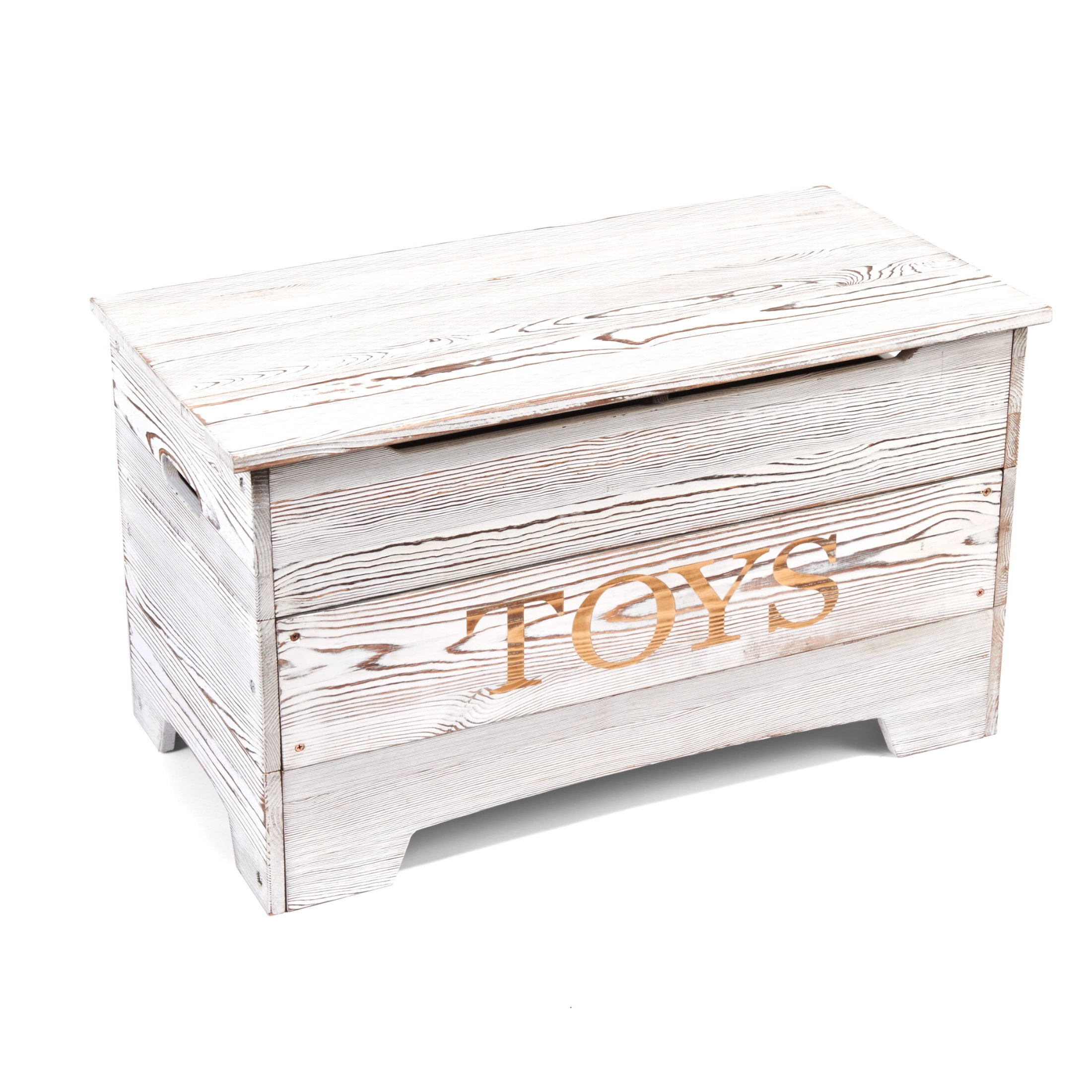 Badger Basket Children's Solid Wood Rustic Toy Box 3.3 Cu ft. - Distressed White