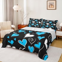 Castle Fairy Boys Girls Romantic Love Heart Bed Sheets,Happy Valentine's Day King Sheets