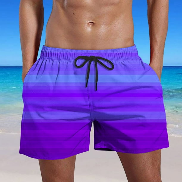 Pantalones cortos de baño degradados para hombre Pantalones cortos de playa de bolsillo de secado rápido de verano Pantalones cortos hawaianos Pompotops qyievc7742