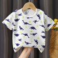 thumbnail image 2 of TOWED22 Boy's Graphic Tops Short Sleeve Crew Neck Print T-Shirts Casual Tees for Summer Play(White,12-24 M), 2 of 8