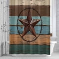 thumbnail image 3 of Texas Star Shower Curtain for Bathroom Decor, Country Star Waterproof Fabric Shower Curtain, 54"x78" Set with 12 Hooks, 3 of 9