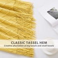 thumbnail image 4 of Fringed t-ullfilt linen, solid color and scottish-nordic yellow, blanket, fashion, soft blanket sofa decorative throws 130*200+15CM sh, 4 of 5