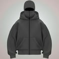 thumbnail image 4 of RimdGhov Unisex Balaclava Hoodie - 2-in-1 Double-Layer Zip Jacket with Built-in Ski Mask, Windproof Warm Winter Outerwear, 4 of 8