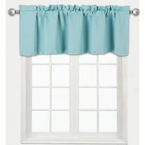1 piece teal valance TVLO-18 blackout thermal tier window treatment rod pocket kitchen bathroom size 54" wide X 18" length for short window room darkening