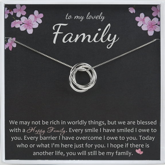 Anavia Family Necklace, to my lovely Family 925 Sterling Silver Necklace Gift for Mom from Son, Mother's Day Gift