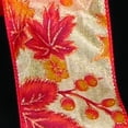 thumbnail image 2 of The Ribbon People Metallic Red and Yellow Fall Leaves Wired Craft Ribbons 2.5" x 40 Yards, 2 of 2