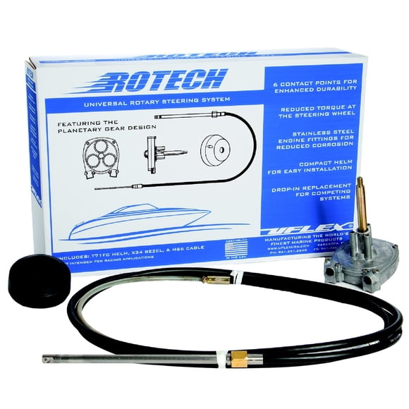 Paquete de dirección giratoria UFlex Rotech de 11': cable, bisel, timón