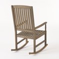 thumbnail image 6 of GDF Studio Reynard Outdoor Acacia Wood 3 Piece Rocking Chair Chat Set, Gray, 6 of 8