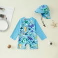 thumbnail image 7 of WUANDIXFA Baby Boys Swimsuit with Hat One Piece Child of Mine Baby and Toddler Boy Two-Piece Rash Guard Set Swimming Boy Set Swimming Suit Toddler Swim Set Sky Blue,2-3 Years, 7 of 7