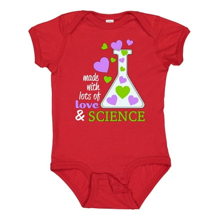 

Inktastic Made with Lots of Love and Science Heart Bubbles in a Beaker Gift Baby Boy or Baby Girl Bodysuit