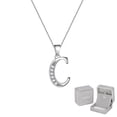 thumbnail image 1 of Juwaliy Collar de Letra para Mujer Dije C Plata de Ley 925 Inicial Personalizada con Brillo Monograma Alfabeto Nombre Dije Joyería Regalo para Madre Esposa Hija, 1 of 9