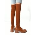 thumbnail image 3 of Womens Sexy Thigh High Platform Boots Thigh High Stretch Knitted Socks Chunky Block Heel Boots, 3 of 6