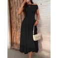 thumbnail image 3 of Women's Single Shoulder Dress with Pockets 65% viscose 35% polyester Stretchy Dress Everyday Comfort Casual Wear, 3 of 14