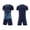 Navy, variant on 2 PC Kids Soccer Uniform Set for 5-15 Years Boys Girls Quick Dry Breathable Short Sleeve Shirt and Elastic Waist Shorts Youth Football Training Sportswear Set