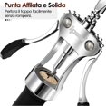 thumbnail image 3 of IPOW Wine Opener, Zinc Alloy Wine Bottle Opener, Wing Corkscrew Heavy Duty, Manual Multifunctional Cork Screw for Waiter, Silver, 3 of 8