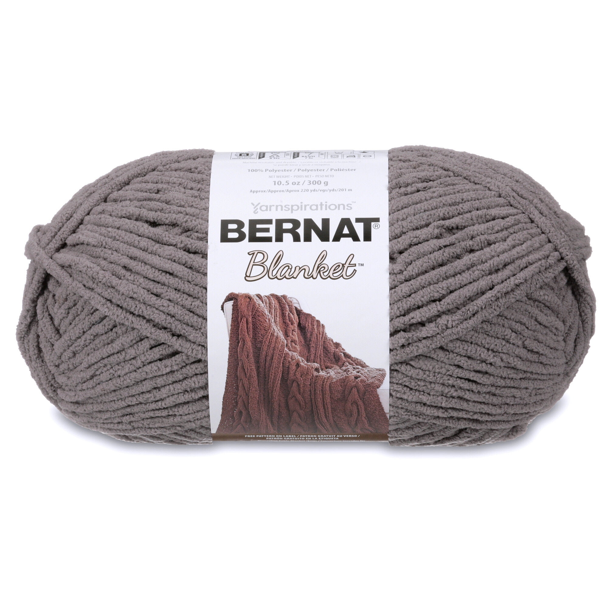 Bernat Blanket Yarn, Dark Gray, 10.5oz(300g), Super Bulky, Polyester