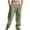 Army Green, variant on Chiccall Mens Casual Cotton Linen Pants Solid Loose Fit Drawstring Elastic Waist Breathable Straight-Legs Summer Yoga Beach Long Pants