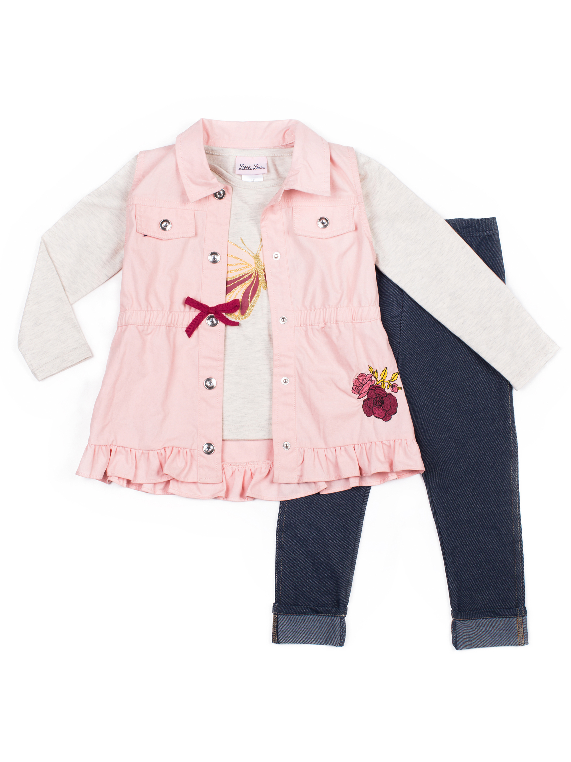 Buy Little Lass Vest, Fashion Top And Legging, 3-Piece Outfit Set Little  Girls Online at Lowest Price in India. 853882426