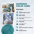 thumbnail image 6 of Mary Maxim Maximum Value Acrylic Teal Yarn for Crocheting, Knitting 474 Yds, Medium Teal, 6 of 7