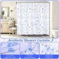thumbnail image 4 of Floral Shower Curtain Botanical Print Fabric Shower Curtain with 12 Hooks, Waterproof Watercolor Vintage Farmhouse Bathroom Decor, 70.8" x 70.8", 4 of 8