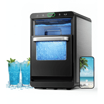 Philergo Nugget Ice Maker Countertop, 44Lbs/24H, Smart Ice Machine with APP Control, Self-Cleaning Pellet Ice Machine with Ice Scoop and Basket for Home/Kitchen/Office, Black