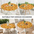 thumbnail image 7 of Floral Sunflower Elastic Edge Round Tablecloth, Soft Polyester Table Cover for Indoor or Outdoor Use, Fits 44-52" Round Tables, 7 of 7