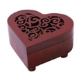 thumbnail image 2 of Caja musical multifuncional con forma de corazón, hueca y decorativa con motivos florales para aniversarios. Marrón, 2 of 9