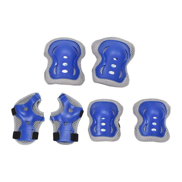 Almencla Knee Pads Elbow Pads Wrist Guards Child Kids Gear Set for Cycling Blue