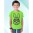 thumbnail image 2 of Hip Hop Cool Bunny Rabbit Easter Egg Hunting Church Christian Event Youth T-shirt, Youth S, Lime, 2 of 5