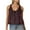 Coffee, variant on Women Lace Trim Vest Tank Tops Crewneck Semi Sheer Tie Button Front Crop Y2K Going Out Tops Casual Cute Summer Sleeveless Blouse