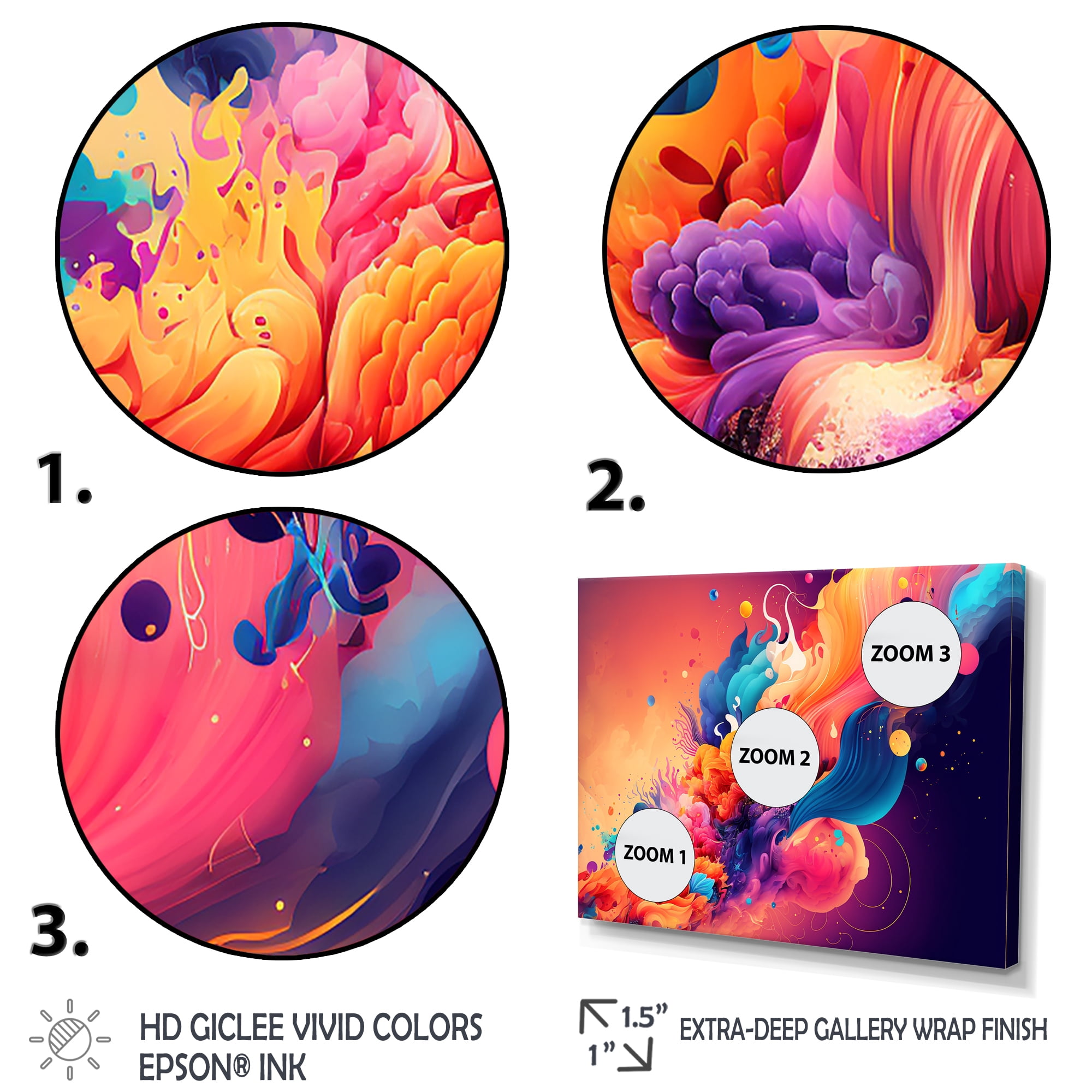 Designart Vibrant Color Explosion I Canvas Wall Art